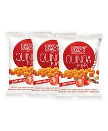 The Green Snack Co. Saucy Salsa Quinoa Puffs Pack of 3 - 50 grams each