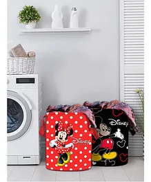 Fun Homes Laundry Bag Mickey Mouse And Friends Print Set Of 2 - Red Blue