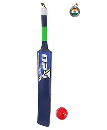 Jaspo T-20 Wooden Cricket Bat and Ball Set - Blue