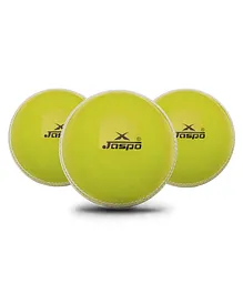 Jaspo T-20 Soft Cricket Balls Pack of 3 - Neon Yellow