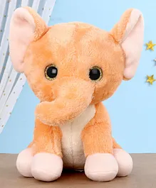 Mirada Elephant With Glitter Eye Soft Toy Brown - Height 26 cm