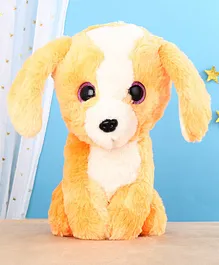 Mirada Dog With Glitter Eye Soft Toy Orange - Height 26 cm