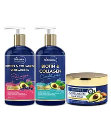 St.Botanica Biotin And Collagen Shampoo And Conditioner With Hair Mask - 300 ml, 200 ml