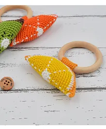 Love Crochet Art Lemon Crochet Rattle Toy - Yellow