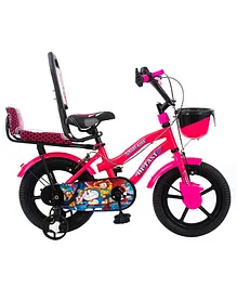 Hi-Fast Smart Kid's Bicycle with Training Wheels & Double Seat - Pink