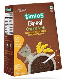 Timios Organic Sprouted Ragi Porridge Mix | No Added Sugar & No Preservatives | Fiber-Rich - 200 g