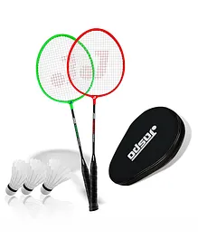 Jaspo Voyager Badminton Practice Racket Set - Red Green