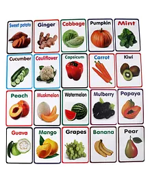 Awals Fruits And Vegetables Flash Card - 40 Cards