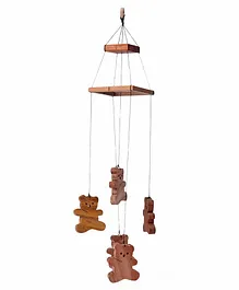 Woods for Dudes Teddy Gang Crib & Stroller Hanging Toy - Brown