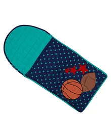 Nature Kids Sleeping Bag Basketball Design - Green Blue