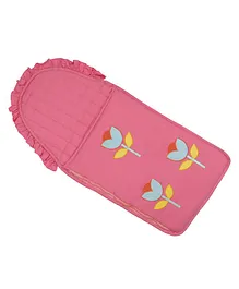 Nature Kids Baby Sleeping Bag, Embroidered Floral Design - Pink