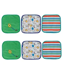 Nature Kids Cotton Baby Wash Cloth Pack of 6 Pieces