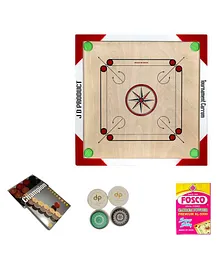 JD Sports Wooden Waterproof Carom Board - Beige Red