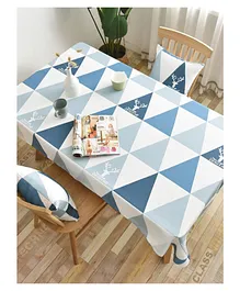 Elementary 100% Cotton Printed 4 Seater Table Cover - Blue