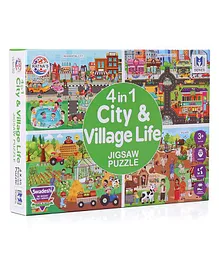 Ratnas City and Village Jigsaw Puzzle Set of 4 - 35 Pieces Each