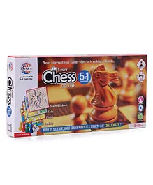 Ratnas Classic Chess 5 In 1 Board Game - Multicolor