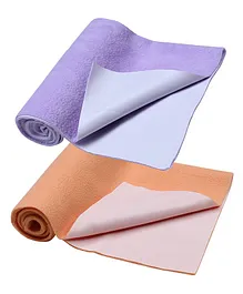 My NewBorn Bed Protector Dry Sheet Pack of 2 - Purple Orange