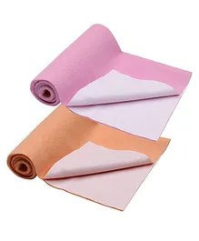 My NewBorn Bed Protector Dry Sheet Pack of 2 - Orange Pink