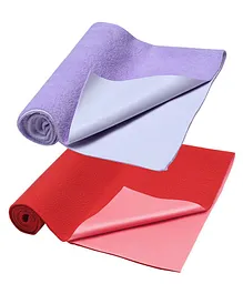 My NewBorn Baby Dry Sheet Small Pack Of 2 - Purple Red
