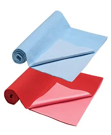 My NewBorn Baby Dry Sheet Small Pack Of 2 - Blue Red