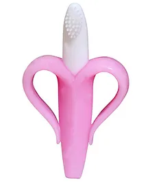 Mastela Silicone Banana Shaped Teething Toothbrush - Pink
