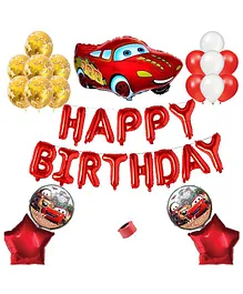Shopperskart Cars Theme Birthday Balloon Decor Kit Multicolour - Pack of 49
