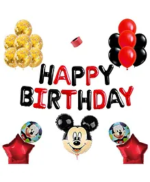 Shopperskar Mickey Mouse Theme Birthday Balloon Decor Kit Multicolour - Pack of 49
