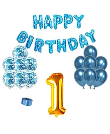 Shopperskart 1st Birthday Balloon Decor Kit Blue - Pack of 30
