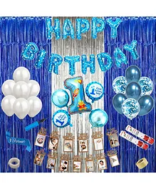 Shopperskart 1st Birthday Decoration Kit Blue - Pack of 89