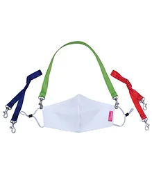 D'chica Set Of 3 Lanyards With One 2 Ply Mask - White