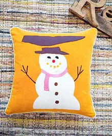 Rockfort Creations Snowman Patchwork Cushion Cover - Yellow
