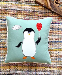 Rockfort Creations Penguin Patchwork Cushion Cover - Blue