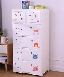 The Tickle Toe Chest of Drawers with Cartoon Stickers - White
