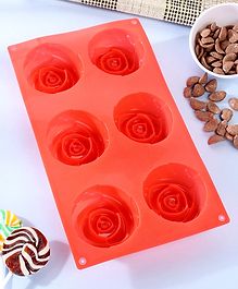 Silicone Rose Shaped Cake Mould - Red