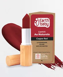 earthBaby Lipstick Au Naturale, Copper Red, Certified 100% Natural Origin