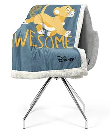 Disney Mushy Simba Super Soft Plush Baby Blanket -  Grey