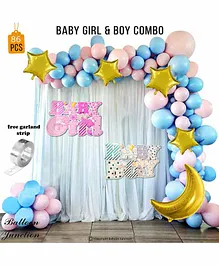 Balloon Junction Baby Shower Kit Blue Pink - Pack of 86 