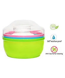 The Little Lookers Portable Powder Puff with Box Holder Container - Green