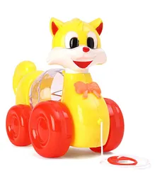 Apex Cute Cat Pull Along Toy - Yellow