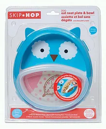 Skip Hop Zoo Smart Serve Non-Slip Training Set Owl Print - Blue