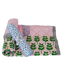 Wild Child Cotton Baby Quilt & Bed Sheet Combo Set - Pink