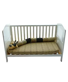 Wild Child Cotton Crib Sheet and Giraffe Design Cushion Combo - Beige