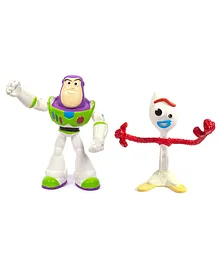 Mattel Buzz Lightyear & Forky Bendy Figures Pack of 2 White Multicolor - Height 17 cm