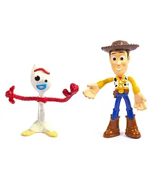 Mattel Woody & Forky Bendy Figures Pack of 2 White Multicolor - Height 17 cm
