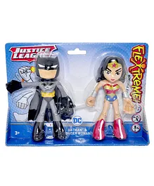Mattel Bendy Action Figure Batman & Wonder Woman Multicolor Pack of 2 - Height 17 cm