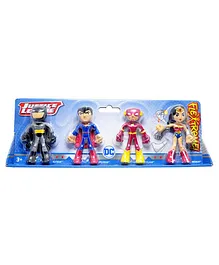 Mattel Flex & Bend Justice League Action Figure Pack of 4 Blue Red -  Height 10.6 cm