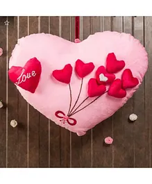 Frantic Heart Shaped Plush Kid's Pillow - Pink 
