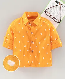 JAV Creations Bandhani Full Sleeves Shirt - Golden Yellow