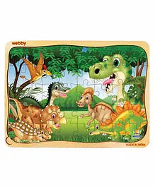 Webby Wooden Dinosaurs in Jungle Jigsaw Puzzle - 40 Pieces