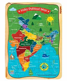 Webby Wooden India Map Jigsaw Puzzle - 40 Pieces